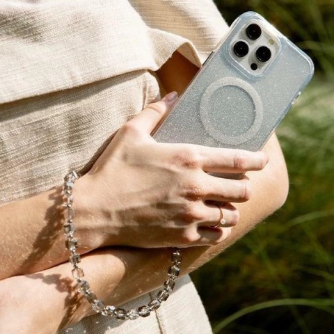 Sznurek UNIQ Coehl Candy Gem Handstrap uniwersalny na telefon - srebrny