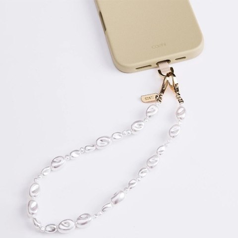 Sznurek UNIQ Coehl Perla Handstrap uniwersalny na telefonu - biały