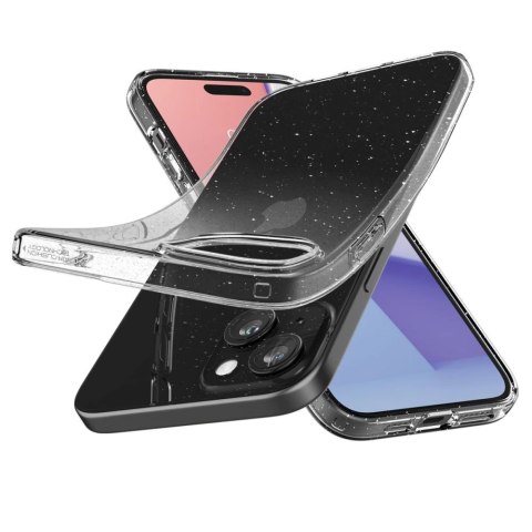 Etui Spigen Liquid Crystal na iPhone 15 - przezroczysto-brokatowe