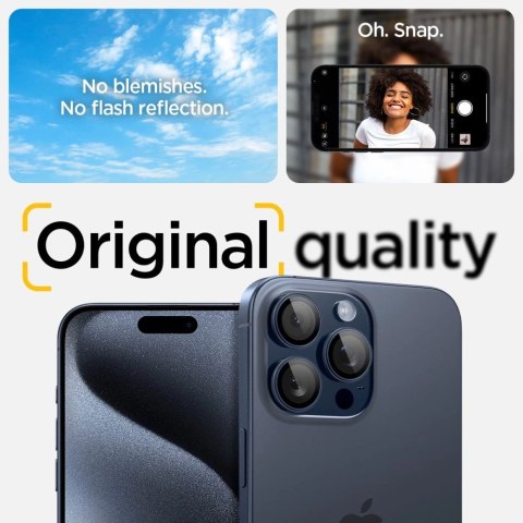 Osłona aparatu Spigen Optik.tR EZ Fit Camera Protector na iPhone 14 Pro / Pro Max / 15 Pro / Pro Max - tytan błękitny 2 szt.