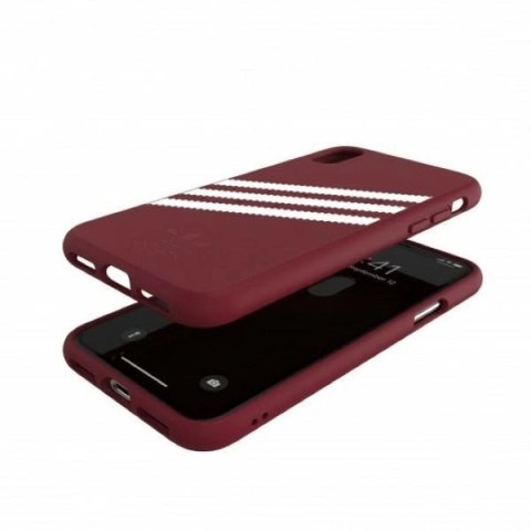 Etui Adidas OR Moulded PU Suede na iPhone X / XS - burgundowe