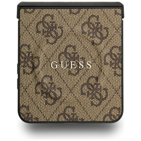 Etui Guess 4G Classic MagSafe na Samsung Galaxy Z Flip 7 - brązowe