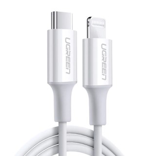 Kabel Ugreen US171 Lightning - USB-C MFi PD 20W 3A 480Mb/s 0,5m - biały