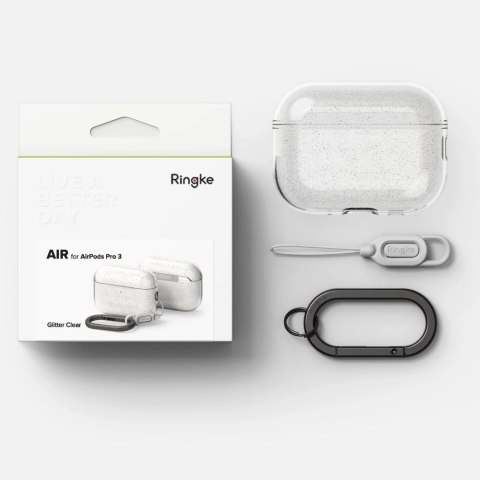 Etui Ringke Air na AirPods Pro 3 - przezroczysto-brokatowe