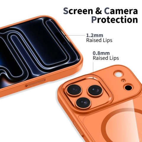 Etui Tech-Protect MagMat MagSafe na iPhone 17 Pro - przezroczysto-pomarańczowe