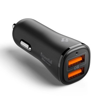Ładowarka samochodowa Spigen Essential EV302 30 W 2-porty USB-A - czarna