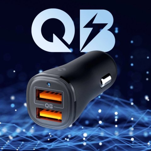 Ładowarka samochodowa Spigen Essential EV302 30 W 2-porty USB-A - czarna