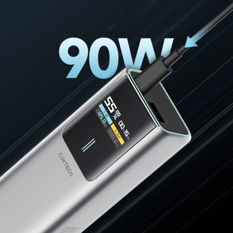 Powerbank CUKTECH CKPB100PGLBL 150W 10000mAh USB-C USB-A - szary