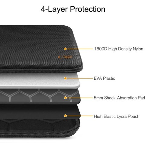Etui Tech-Protect Hardpouch na laptopa 13-14 - czarno-pomarańczowe