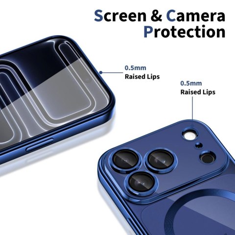 Etui Tech-Protect MagFlex MagSafe na iPhone 17 Pro Max - przezroczysto-granatowe