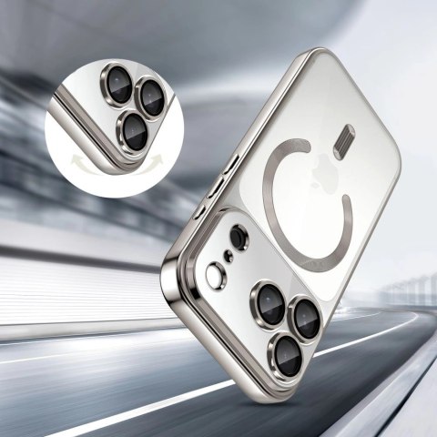 Etui Tech-Protect MagFlex MagSafe na iPhone 17 Pro - przezroczysto-srebrne