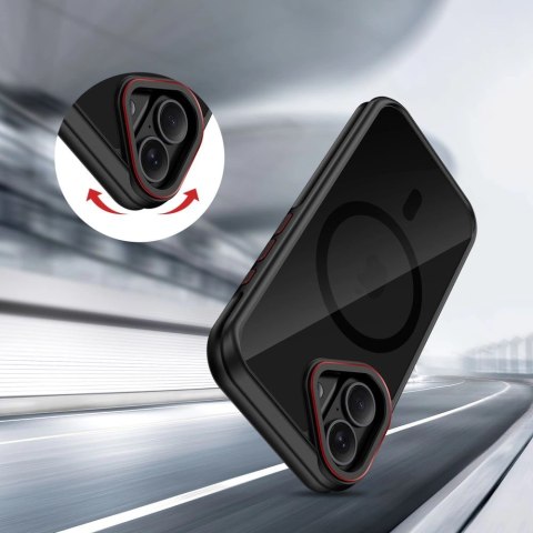 Etui Tech-Protect MagHybrid MagSafe na iPhone 17 - czarno-czerwone