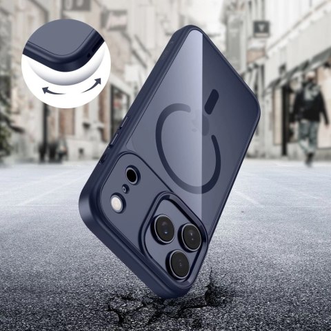 Etui Tech-Protect MagMat MagSafe na iPhone 17 Pro Max - przezroczysto - granatowe