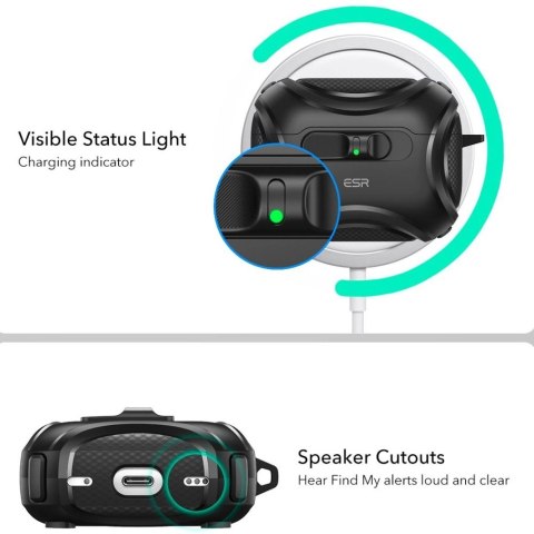 Etui ESR Cyber FlickLock MagSafe na AirPods Pro 3 - czarne