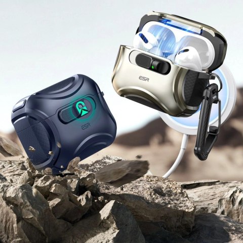 Etui ESR Cyber FlickLock MagSafe na AirPods Pro 3 - granatowe