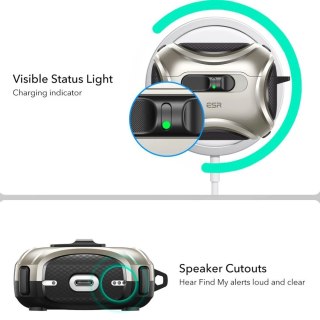 Etui ESR Cyber FlickLock MagSafe na AirPods Pro 3 - srebrne