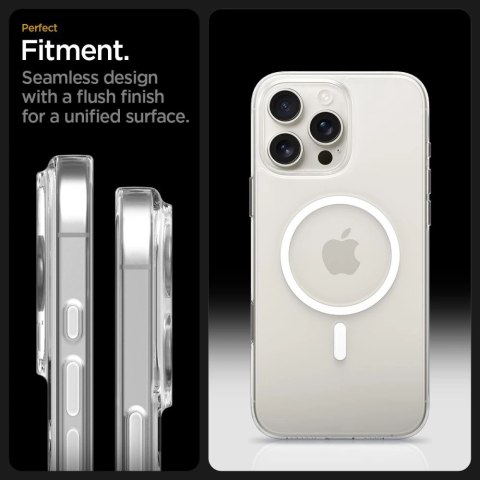 Etui Spigen Thin Fit MagSafe na iPhone 16 Pro - przezroczysto-białe