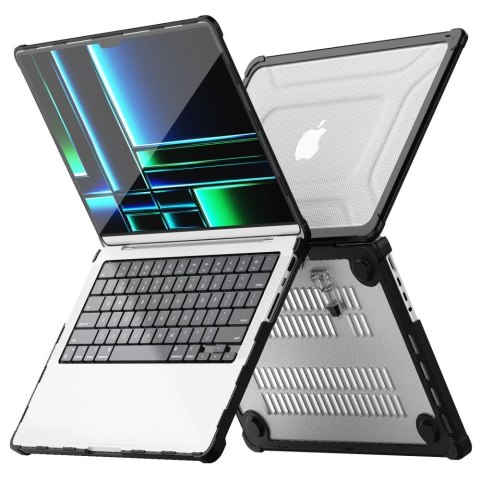 Etui Tech-Protect SmartShell Pro na Macbook Pro 14 M1 / M2 / M3 / M4 / M5 2021-2025 - czarno-przezroczyste