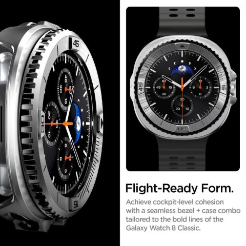 Nakładka Spigen Bezel Tune Pro Pilot na Samsung Galaxy Watch 8 Classic 46 mm - srebrna