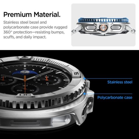 Nakładka Spigen Bezel Tune Pro Pilot na Samsung Galaxy Watch 8 Classic 46 mm - srebrna
