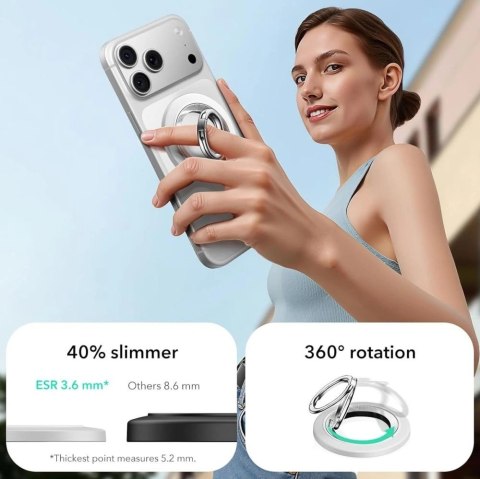 Uchwyt ESR Magnetic HaloLock MagSafe na telefon - biały