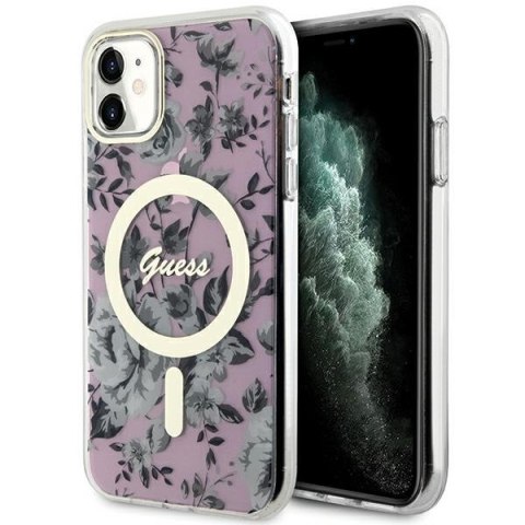 Guess nakładka do iPhone 11 / XR 6.1" GUHMN61HCFWSP różowa hardcase Flower MagSafe Guess nakładka do iPhone 11 / XR 6.1" GUHMN61HCFWSP różowa hardcase Flower MagSafe