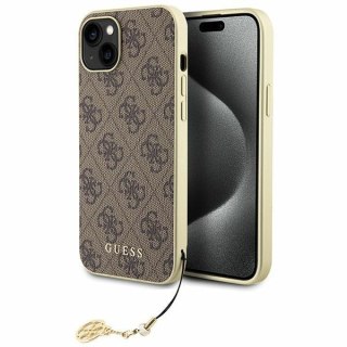 Guess nakładka do iPhone 15 6,1" GUHCP15SGF4GBR brązowa hardcase 4G Charms Collection