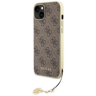 Guess nakładka do iPhone 15 6,1" GUHCP15SGF4GBR brązowa hardcase 4G Charms Collection