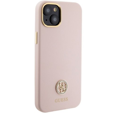 Guess nakładka do iPhone 15 6,1" GUHCP15SM4DGPP różowa HC SILICONE LOGO STRASS 4G Guess nakładka do iPhone 15 6,1" GUHCP15SM4DGPP różowa HC SILICONE LOGO STRASS 4G