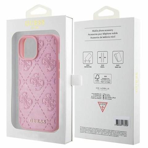 Guess nakładka do iPhone 15 6,1" GUHCP15SP4EPMP różowa hardcase Leather 4G Stamped Guess nakładka do iPhone 15 6,1" GUHCP15SP4EPMP różowa hardcase Leather 4G Stamped