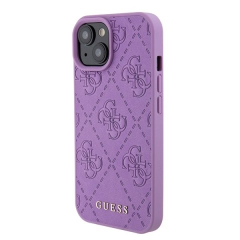 Guess nakładka do iPhone 15 6,1" GUHCP15SP4EPMU fioletowa hardcase Leather 4G Stamped Guess nakładka do iPhone 15 6,1" GUHCP15SP4EPMU fioletowa hardcase Leather 4G Stamped