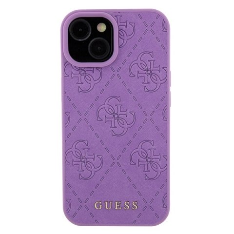 Guess nakładka do iPhone 15 6,1" GUHCP15SP4EPMU fioletowa hardcase Leather 4G Stamped Guess nakładka do iPhone 15 6,1" GUHCP15SP4EPMU fioletowa hardcase Leather 4G Stamped