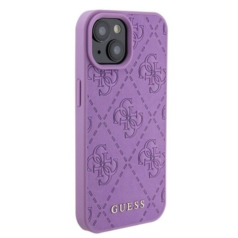 Guess nakładka do iPhone 15 6,1" GUHCP15SP4EPMU fioletowa hardcase Leather 4G Stamped Guess nakładka do iPhone 15 6,1" GUHCP15SP4EPMU fioletowa hardcase Leather 4G Stamped