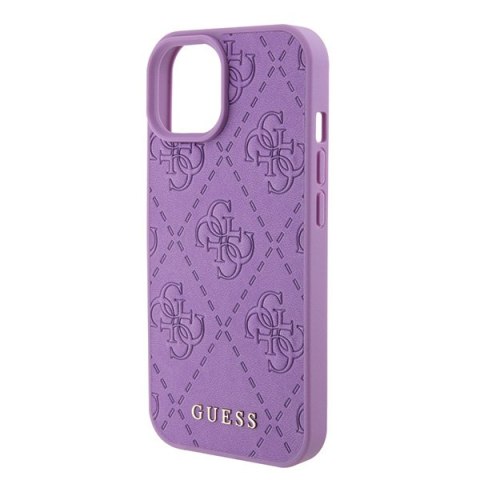 Guess nakładka do iPhone 15 6,1" GUHCP15SP4EPMU fioletowa hardcase Leather 4G Stamped Guess nakładka do iPhone 15 6,1" GUHCP15SP4EPMU fioletowa hardcase Leather 4G Stamped