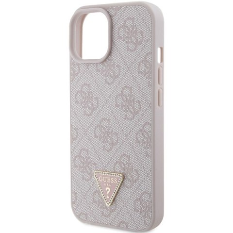 Guess nakładka do iPhone 15 6,1" GUHCP15SP4TDPP różowa hardcase Leather 4G Triangle Strass Guess nakładka do iPhone 15 6,1" GUHCP15SP4TDPP różowa hardcase Leather 4G Triangle Strass