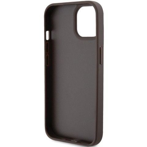 Guess nakładka do iPhone 15 6,1" GUHCP15SP4TDPW brązowa hardcase Leather 4G Triangle Strass Guess nakładka do iPhone 15 6,1" GUHCP15SP4TDPW brązowa hardcase Leather 4G Triangle Strass