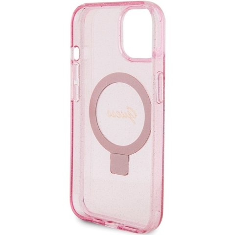 Guess nakładka do iPhone 15 6,1" GUHMP15SHRSGSP różowa HC RING STAND MAGSAFE SCRIPT LOGO GLITTER Guess nakładka do iPhone 15 6,1" GUHMP15SHRSGSP różowa HC RING STAND MAGSAFE SCRIPT LOGO GLITTER