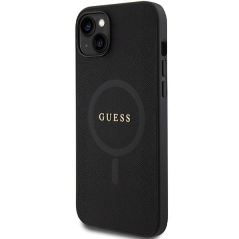 Guess nakładka do iPhone 15 6,1" GUHMP15SPSAHMCK czarna hardcase Saffiano MagSafe Guess nakładka do iPhone 15 6,1" GUHMP15SPSAHMCK czarna hardcase Saffiano MagSafe