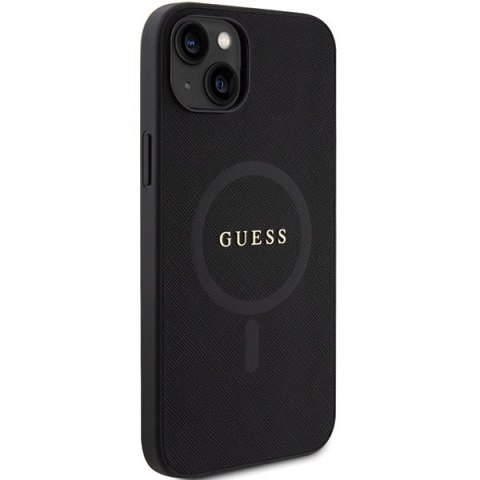 Guess nakładka do iPhone 15 6,1" GUHMP15SPSAHMCK czarna hardcase Saffiano MagSafe Guess nakładka do iPhone 15 6,1" GUHMP15SPSAHMCK czarna hardcase Saffiano MagSafe