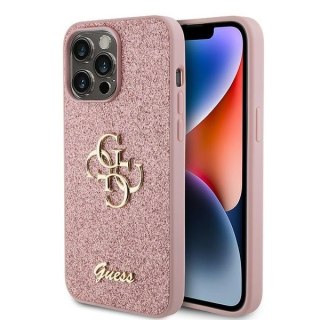 Guess nakładka do iPhone 15 Pro 6,1" GUHCP15LHG4SGP różowa hardcase Glitter Script Big 4G