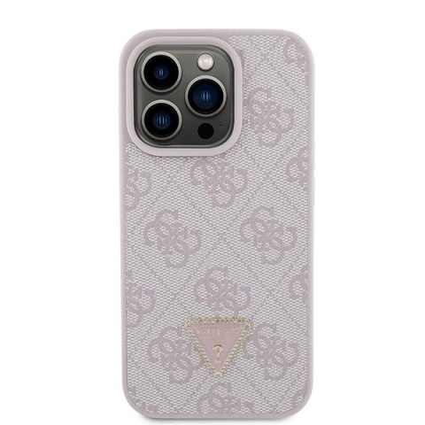 Guess nakładka do iPhone 15 Pro 6,1" GUHCP15LP4TDPP różowa hardcase Leather 4G Triangle Strass Guess nakładka do iPhone 15 Pro 6,1" GUHCP15LP4TDPP różowa hardcase Leather 4G Triangle Strass