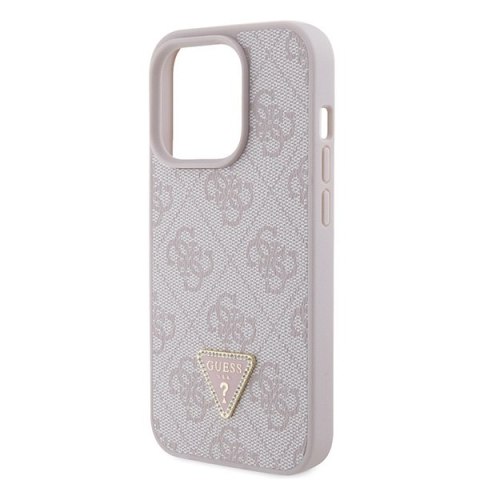 Guess nakładka do iPhone 15 Pro 6,1" GUHCP15LP4TDPP różowa hardcase Leather 4G Triangle Strass Guess nakładka do iPhone 15 Pro 6,1" GUHCP15LP4TDPP różowa hardcase Leather 4G Triangle Strass