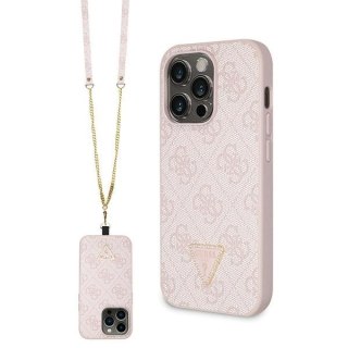 Guess nakładka do iPhone 15 Pro 6,1" GUHCP15LP4TDSCPP różowa hardcase Crossbody 4G Metal Logo