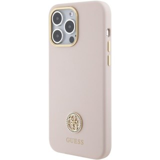 Guess nakładka do iPhone 15 Pro Max 6,7" GUHCP15XM4DGPP różowa hardcase Silicone Logo Strass 4G