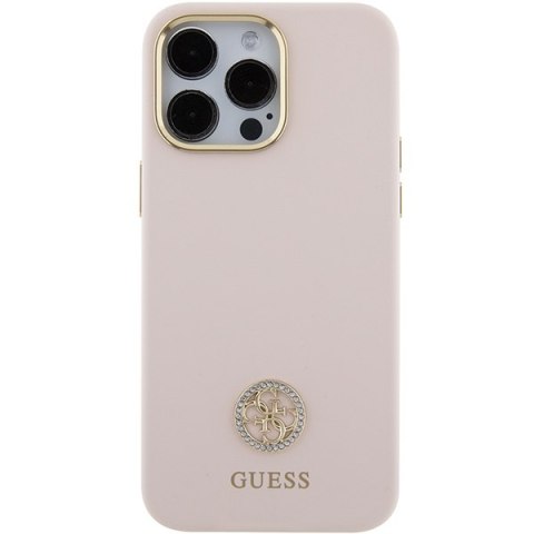 Guess nakładka do iPhone 15 Pro Max 6,7" GUHCP15XM4DGPP różowa hardcase Silicone Logo Strass 4G Guess nakładka do iPhone 15 Pro Max 6,7" GUHCP15XM4DGPP różowa hardcase Silicone Logo Strass 4G