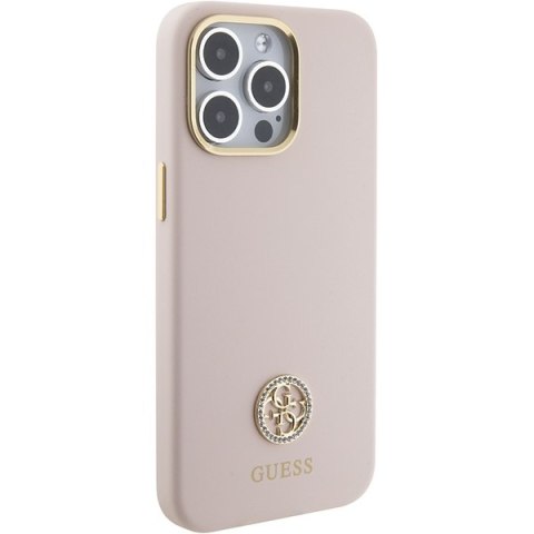 Guess nakładka do iPhone 15 Pro Max 6,7" GUHCP15XM4DGPP różowa hardcase Silicone Logo Strass 4G Guess nakładka do iPhone 15 Pro Max 6,7" GUHCP15XM4DGPP różowa hardcase Silicone Logo Strass 4G