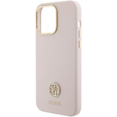 Guess nakładka do iPhone 15 Pro Max 6,7" GUHCP15XM4DGPP różowa hardcase Silicone Logo Strass 4G Guess nakładka do iPhone 15 Pro Max 6,7" GUHCP15XM4DGPP różowa hardcase Silicone Logo Strass 4G