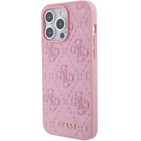 Guess nakładka do iPhone 15 Pro Max 6,7" GUHCP15XP4EPMP różowa hardcase Leather 4G Stamped Guess nakładka do iPhone 15 Pro Max 6,7" GUHCP15XP4EPMP różowa hardcase Leather 4G Stamped