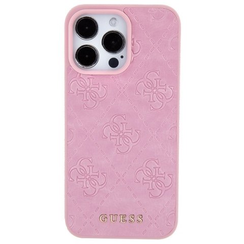 Guess nakładka do iPhone 15 Pro Max 6,7" GUHCP15XP4EPMP różowa hardcase Leather 4G Stamped Guess nakładka do iPhone 15 Pro Max 6,7" GUHCP15XP4EPMP różowa hardcase Leather 4G Stamped