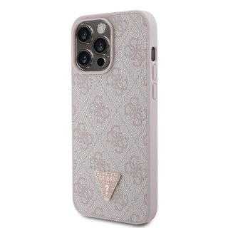 Guess nakładka do iPhone 15 Pro Max 6,7" GUHCP15XP4TDPP różowa hardcase Leather 4G Diamond Triangle